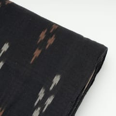 Black Color Cotton Ikat Fabric