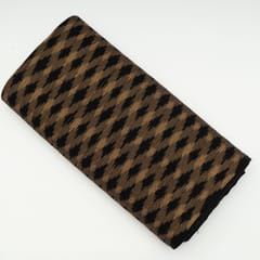 Black with Brown Color Cotton Ikat Fabric