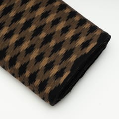Black with Brown Color Cotton Ikat Fabric