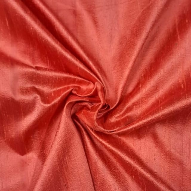 Coral Color 70 Gm Raw Silk Fabric