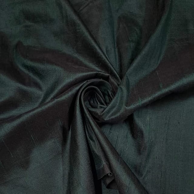 Dark Green Color 100 Gm Raw Silk Fabric