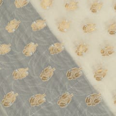 White Chanderi Jacquard Fabric