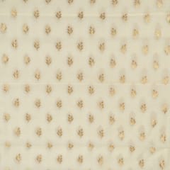 White Chanderi Jacquard Fabric
