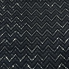 Navy Blue Color Velvet Embroidered Fabric