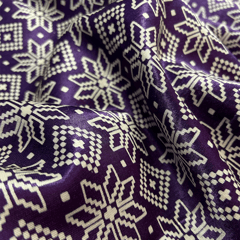 Purple With Cream Patola Printed Mashru Silk Fabric