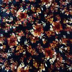 Multi Color Pure Velvet Printed Fabric