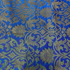 Blue Color Semi Brocade Fabric