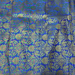 Blue Color Semi Brocade Fabric