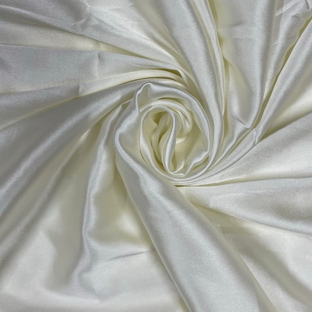 Off White Color Poly Satin Fabric ( N55LL JC2 )