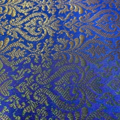 Blue Color Semi Brocade Fabric