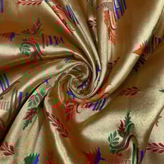 Maroon Color Semi Brocade Fabric