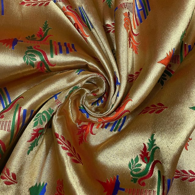 Maroon Color Semi Brocade Fabric