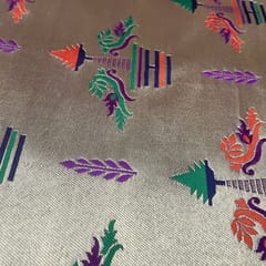 Purple Color Semi Brocade Fabric