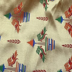 Maroon Color Semi Brocade Fabric