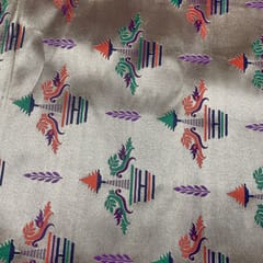 Purple Color Semi Brocade Fabric