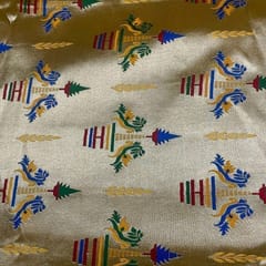 Yellow Color Semi Brocade Fabric