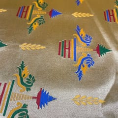 Yellow Color Semi Brocade Fabric