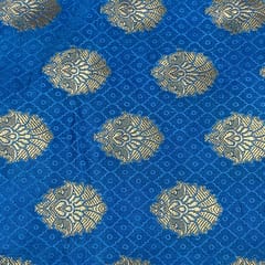 Blue Color Semi Brocade Fabric