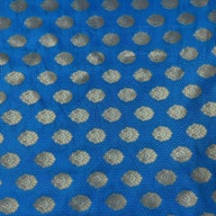 Blue Color Semi Brocade Fabric