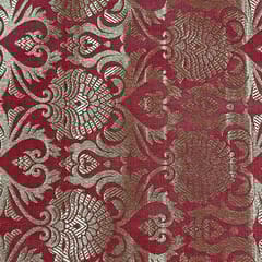 Maroon Color Semi Brocade Fabric