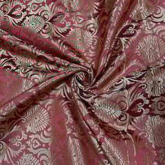 Maroon Color Semi Brocade Fabric