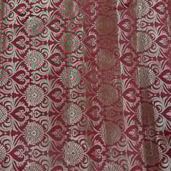Maroon Color Semi Brocade Fabric