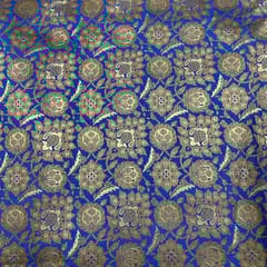 Blue Color Semi Brocade Fabric