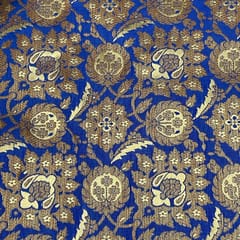 Blue Color Semi Brocade Fabric