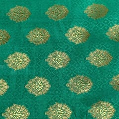 Green Color Semi Brocade Fabric
