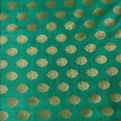 Green Color Semi Brocade Fabric