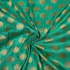 Green Color Semi Brocade Fabric