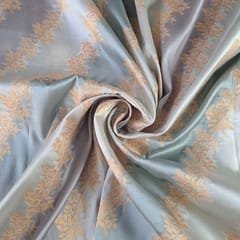 Sea Green Color Jacquard Semi Brocade Fabric