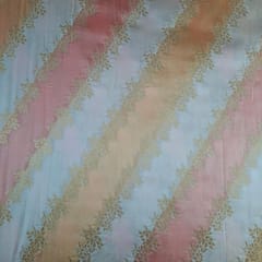Yellow Color Jacquard Semi Brocade Fabric