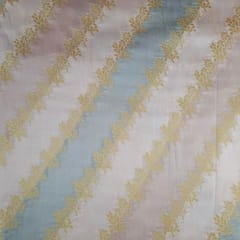 Peach Color Jacquard Semi Brocade Fabric