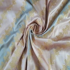 Peach Color Jacquard Semi Brocade Fabric