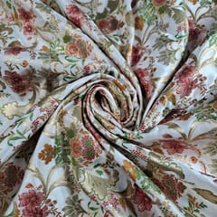 White Color Brocade Fabric
