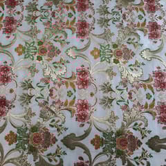 White Color Brocade Fabric