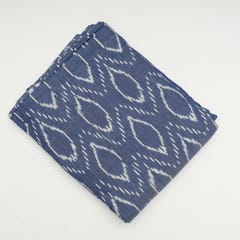 Blue Colour Cotton Ikat Fabric