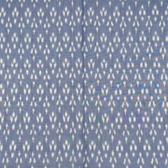 Blue with White Colour Cotton Ikat Fabric