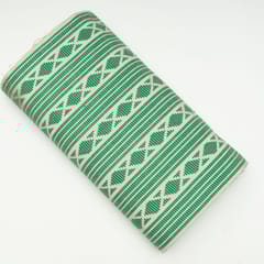 Green with White Color Cotton Acrylic Fabric
