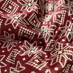 Maroon With Cream Patola Printed Mashru Silk Fabric