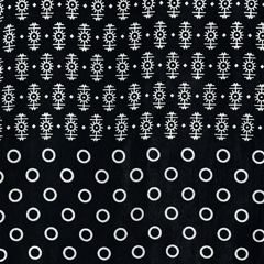 Black With Cream Floral Printed Mashru Silk Fabric