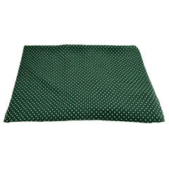 Dark Green Polka Dot Printed Georgette Fabric