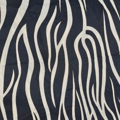 Black Color Crepe Printed Fabric