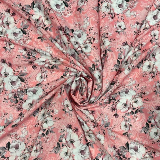 Multi Colour Crepe Printed Fabric