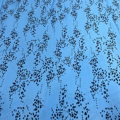 Light Blue Color Crepe Printed Fabric