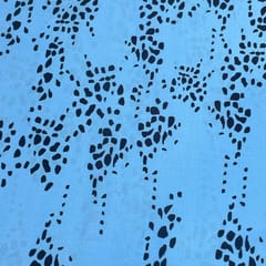 Light Blue Color Crepe Printed Fabric
