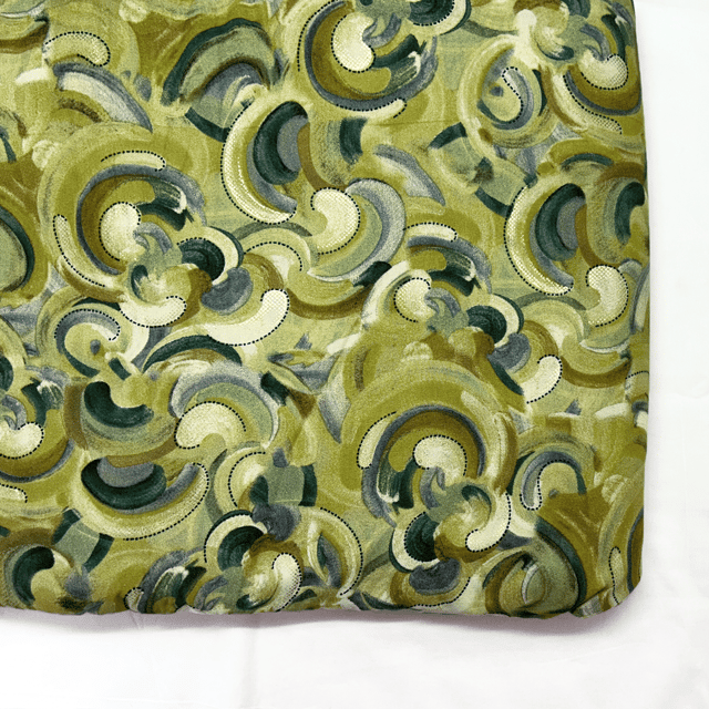Green Shade Floral Printed Rayon Fabric