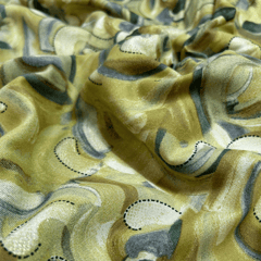 Green Shade Floral Printed Rayon Fabric