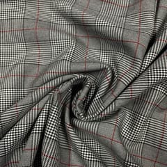Grey Color Woolen Printed Fabric